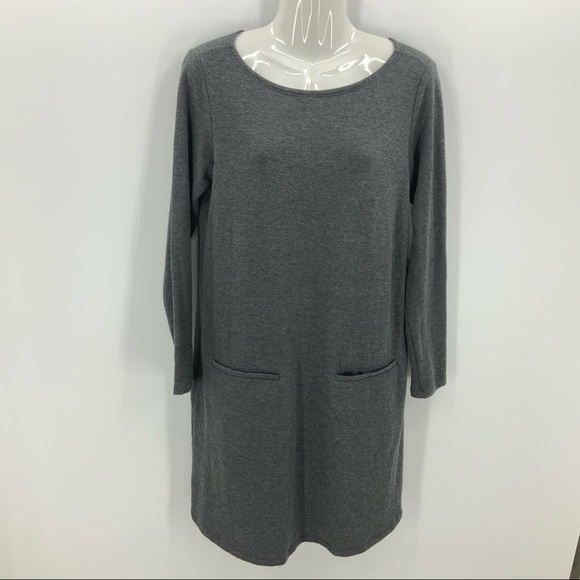 Eileen Fisher Gray Stretchy Knit Dress S